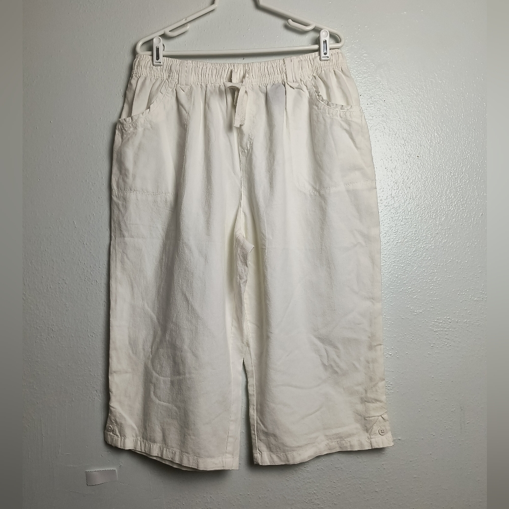 Gloria Vanderbilt Casual Capris  XL Off White Elastic Waist